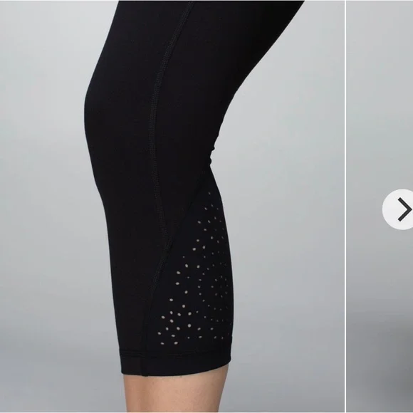 Lululemon Wunder Under Crop Laser Cut Tech Mesh 4 - Picture 4 of 16